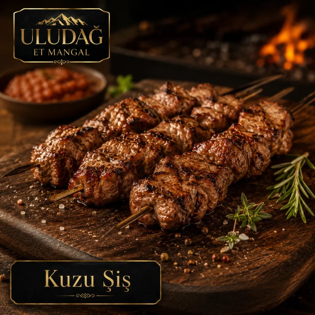 Uludağda yetişen kuzulardan kuzu şiş